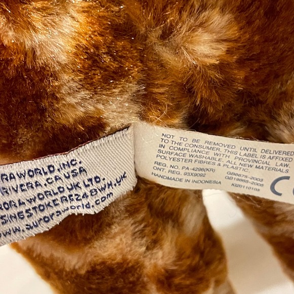 Aurora Babies Giraffe Plush Stuffed Animal Toy Brown Spotted Zoo Pal Kids - Picture 7 of 8